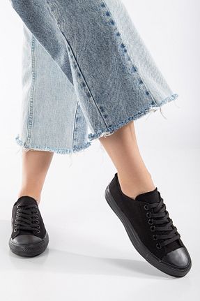 کفش اسنیکر مشکی زنانه بند دار MİSSWEMODASHOES - کد 825670339
