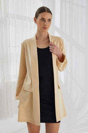 کت بژ زنانه اورسایز ModaPlaza - کد 825713519