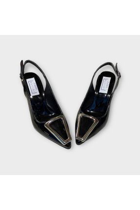 کفش پاشنه بلند کلاسیک مشکی زنانه پاشنه نازک پاشنه متوسط ( 5 - 9 cm ) چرم لاکی کد 817579782