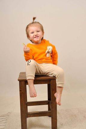 ست نوزادی نارنجی بچه گانه پنبه (نخی) کد 651650035