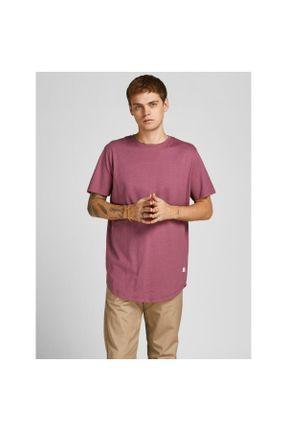 تی شرت صورتی مردانه سایز بزرگ یقه گرد مودال تکی کد 825784265