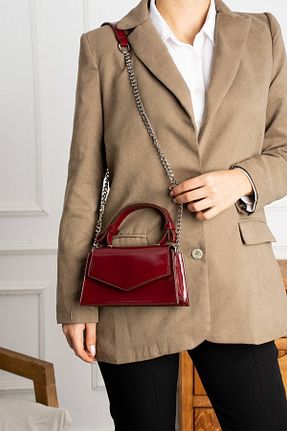 کیف دوشی زرشکی زنانه چرم مصنوعی Bag Bliss - کد 825838965