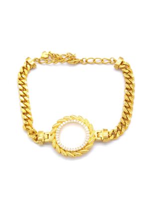 دستبند جواهر زرد زنانه روکش طلا کد 673697276