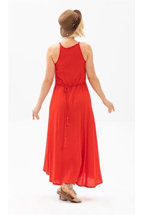 لباس قرمز زنانه بافتنی رگولار بند دار بیسیک کد 93040775
