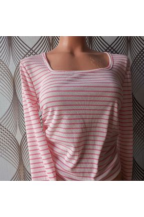 بادی صورتی زنانه یقه مربعی Hostes - کد 826010264