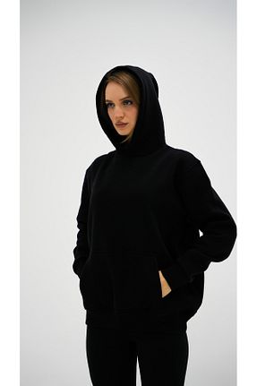سوئیشرت مشکی زنانه ساده Lucky4 - کد 797761480
