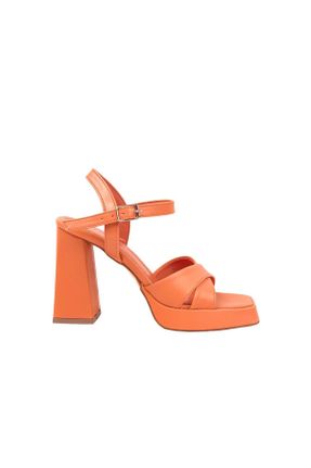 کفش پاشنه بلند کلاسیک نارنجی زنانه پاشنه پلت فرم پاشنه بلند ( +10 cm) کد 816937302