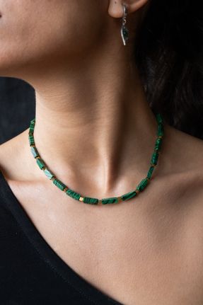 گردنبند جواهر سبز زنانه کد 826063954