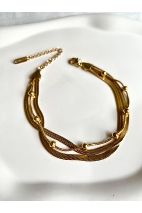 دستبند استیل طلائی زنانه استیل ضد زنگ کد 825737248