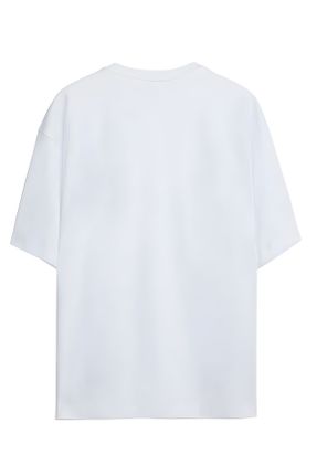 تی شرت سفید زنانه اورسایز یقه گرد پنبه - پلی استر کد 825761393