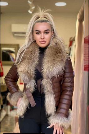 کاپشن قهوه ای زنانه رگولار MALVİNEYU - کد 825801482