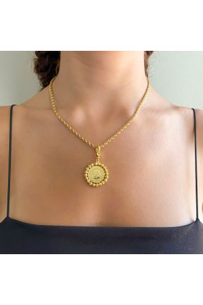 گردنبند جواهر طلائی زنانه روکش طلا کد 736180489