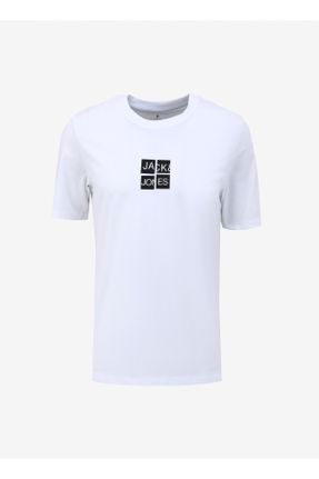 تی شرت سفید مردانه رگولار یقه گرد تکی کد 825920639