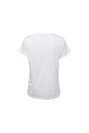 تی شرت سفید زنانه رگولار یقه گرد کد 26495909