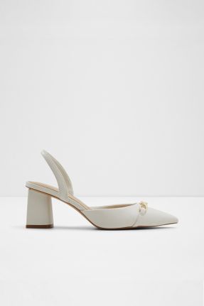 کفش پاشنه بلند کلاسیک سفید زنانه چرم مصنوعی پاشنه ضخیم پاشنه متوسط ( 5 - 9 cm ) کد 825979065