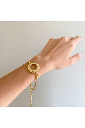 دستبند جواهر طلائی زنانه روکش طلا کد 673707971