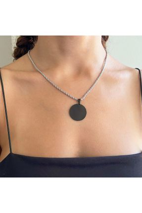 گردنبند جواهر مشکی زنانه استیل ضد زنگ کد 675170067