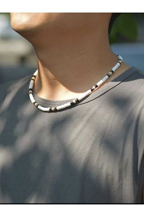 گردنبند جواهر سفید زنانه منجق TİAMOND ACCESSORY - کد 826025099