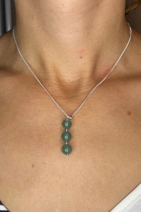 گردنبند جواهر سبز زنانه کد 826103236