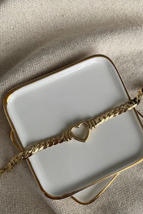 دستبند استیل طلائی زنانه فولاد ( استیل ) کد 822379673