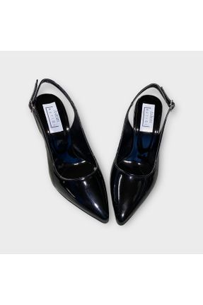 کفش پاشنه بلند کلاسیک مشکی زنانه چرم لاکی پاشنه نازک پاشنه متوسط ( 5 - 9 cm ) کد 809068266