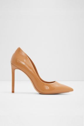 کفش پاشنه بلند کلاسیک بژ زنانه چرم مصنوعی پاشنه نازک پاشنه بلند ( +10 cm) کد 825977140