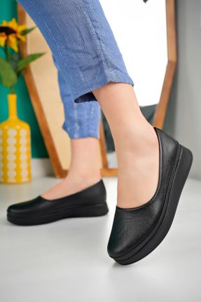 کفش کژوال مشکی زنانه چرم طبیعی پاشنه کوتاه ( 4 - 1 cm ) پاشنه ساده کد 812867686