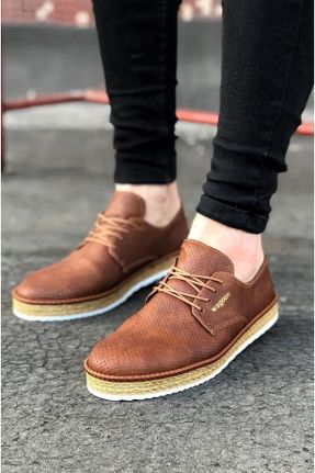 کفش کژوال قهوه ای مردانه چرم مصنوعی پاشنه متوسط ( 5 - 9 cm ) پاشنه ساده کد 696722734