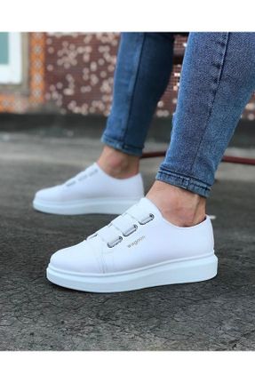 کفش کژوال سفید مردانه چرم مصنوعی پاشنه کوتاه ( 4 - 1 cm ) پاشنه ساده کد 319909432
