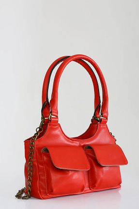کیف دوشی قرمز زنانه چرم مصنوعی Derkon - کد 826009567