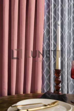 پرده زمینه صورتی مخمل LUNETT HOME - کد 825400105