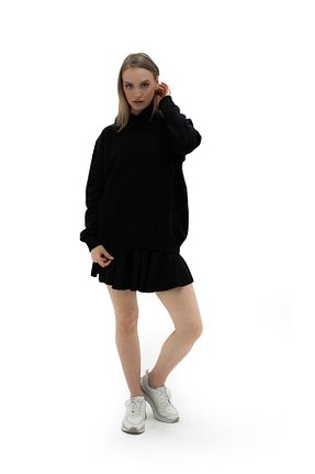 سوئیشرت مشکی زنانه ساده Lucky4 - کد 797761480