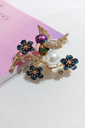 سنجاق سینه طلائی زنانه SEVİLLE AKSESUAR - کد 826049308