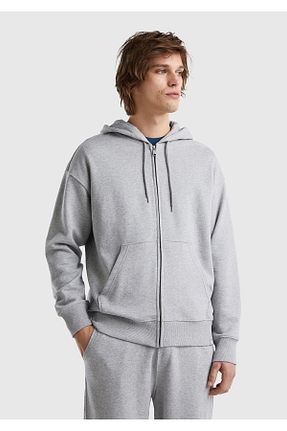 سوئیشرت طوسی مردانه ساده United Colors of Benetton - کد 826132607