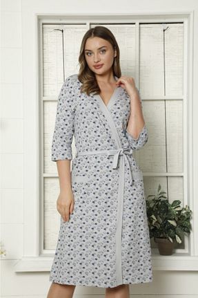 ربدوشام طوسی زنانه پنبه ای Semm Mix - کد 116705733