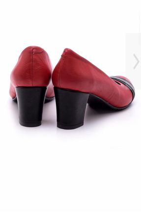 کفش پاشنه بلند کلاسیک قرمز زنانه چرم طبیعی پاشنه پر پاشنه متوسط ( 5 - 9 cm ) کد 117547276