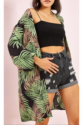 کیمونو و کافتان مشکی زنانه ویسکون d dnz fashion - کد 117769447