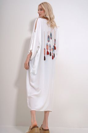 لباس سفید زنانه اورسایز بافتنی کد 819755859