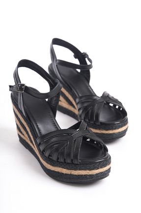 صندل مشکی زنانه پاشنه پر Elile Shoes - کد 826183580