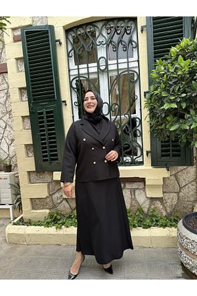 ست بالاتنه و پائین تنه مشکی زنانه بافتنی Emsale - کد 826193086