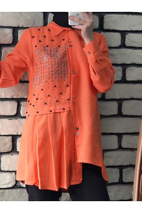 پیراهن نارنجی زنانه رگولار Mintaş - کد 826208525