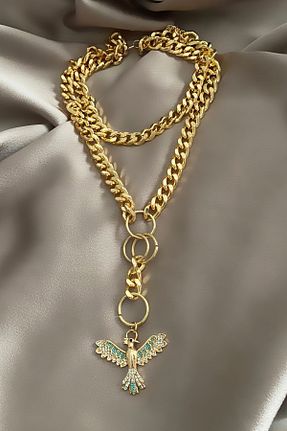 گردنبند جواهر طلائی زنانه فلزی Pridza - کد 826253823