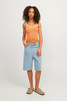 بلوز نارنجی زنانه کراپ Jack & Jones - کد 826267268