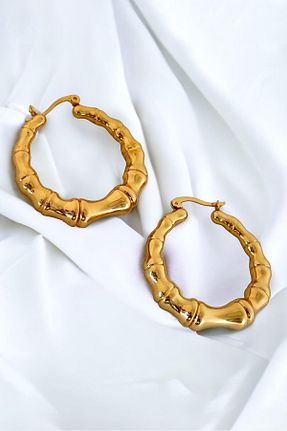 گوشواره استیل طلائی زنانه فولاد ( استیل ) کد 826294076