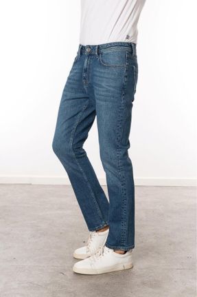 شلوار جین آبی مردانه پاچه لوله ای جین پوشاک ورزشی کد 826418271