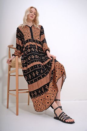 لباس حجاب قهوه ای زنانه رگولار Trend Alaçatı Stili - کد 819760014