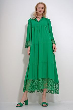 لباس حجاب سبز زنانه اورسایز Trend Alaçatı Stili - کد 819756019