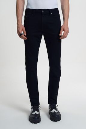 شلوار جین مشکی مردانه فاق افتاده جین استاندارد کد 826171959