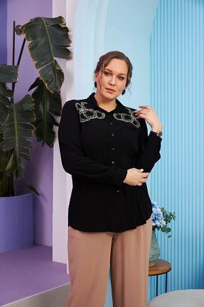 پیراهن سایز بزرگ مشکی زنانه سایز بزرگ Rmg - کد 813846280