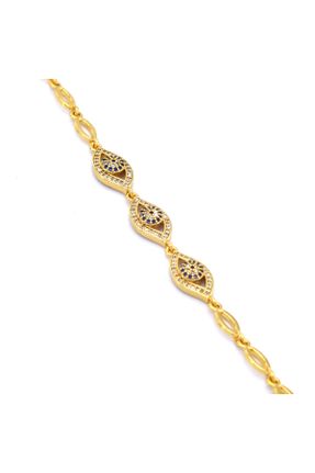 دستبند جواهر طلائی زنانه روکش طلا کد 371347488
